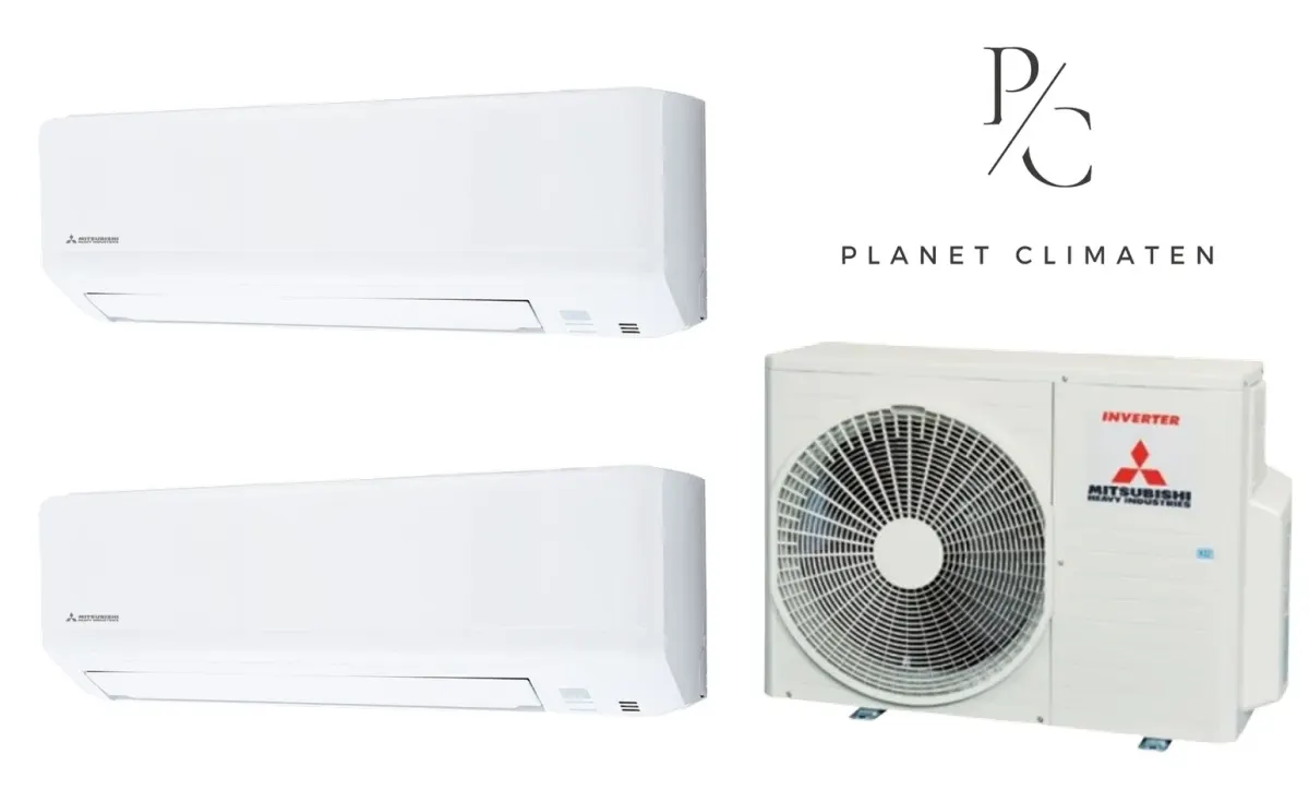 Klimatyzacja multi-split Mitsubishi Heavy SRK-ZSP Standard biały — agregat SCM41ZS + 2× jednostka (3,5, 3,5 kW)