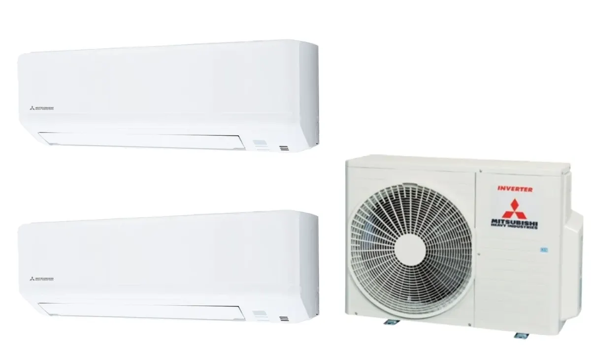 Klimatizácia multi-split Mitsubishi Heavy SRK-ZSP Standard biela — vonkajšia jednotka SCM41ZS + 2× jednotka (3,5, 3,5 kW)