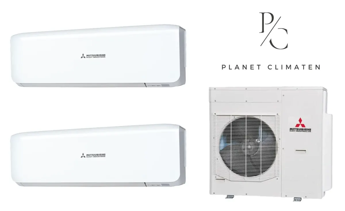 Klimatyzacja multi-split Mitsubishi Heavy SRK-ZS Premium biały — agregat SCM125ZM + 2× jednostka (2,0, 2,0 kW)