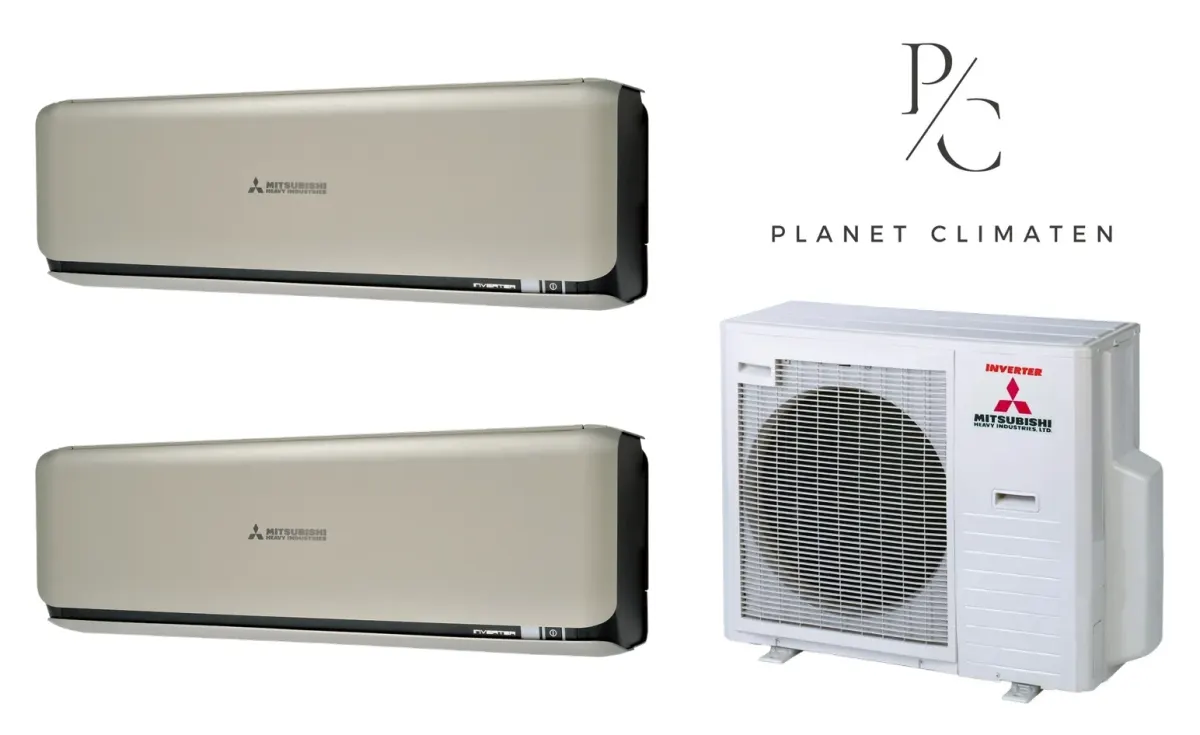 Klimatyzacja multi-split Mitsubishi Heavy SRK-ZSX Diamond tytanowy — agregat SCM71ZS + 2× jednostka (2,0, 2,0 kW)