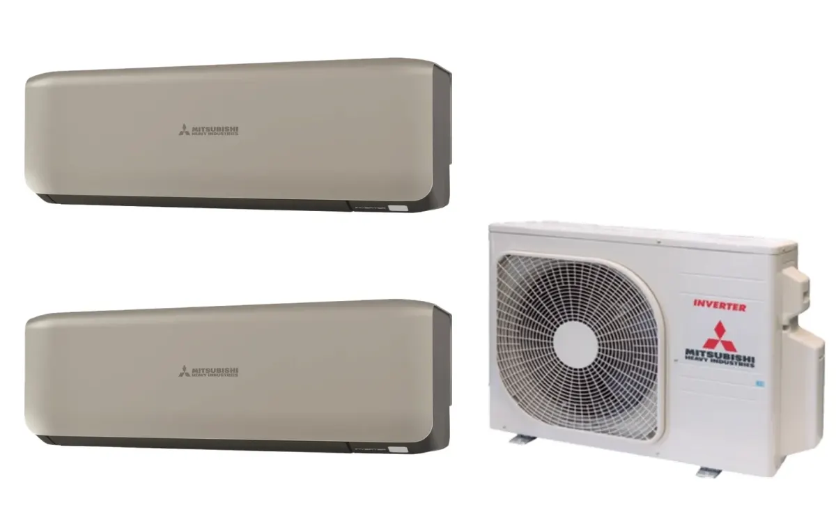 Klimatizácia multi-split Mitsubishi Heavy SRK-ZS Premium titánová — vonkajšia jednotka SCM30ZS + 2× jednotka (2,0, 2,0 kW)