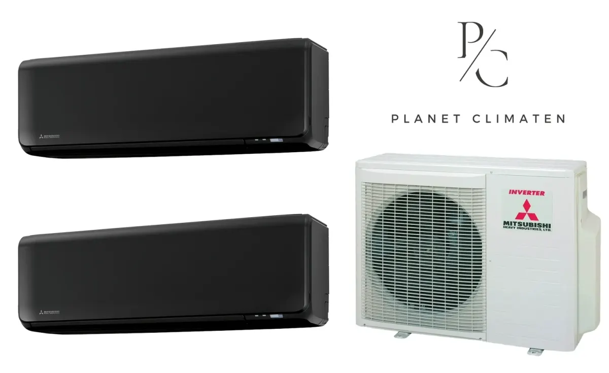 Klimatyzacja multi-split Mitsubishi Heavy SRK-ZT Premium czarny — agregat SCM40ZS + 2× jednostka (2,0, 2,0 kW)