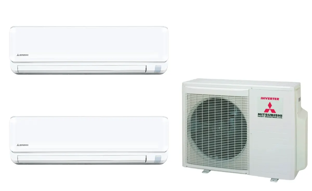 Klimatizácia multi-split Mitsubishi Heavy SRK-ZTL Standard Plus biela — vonkajšia jednotka SCM50ZS + 2× jednotka (3,5, 3,5 kW)