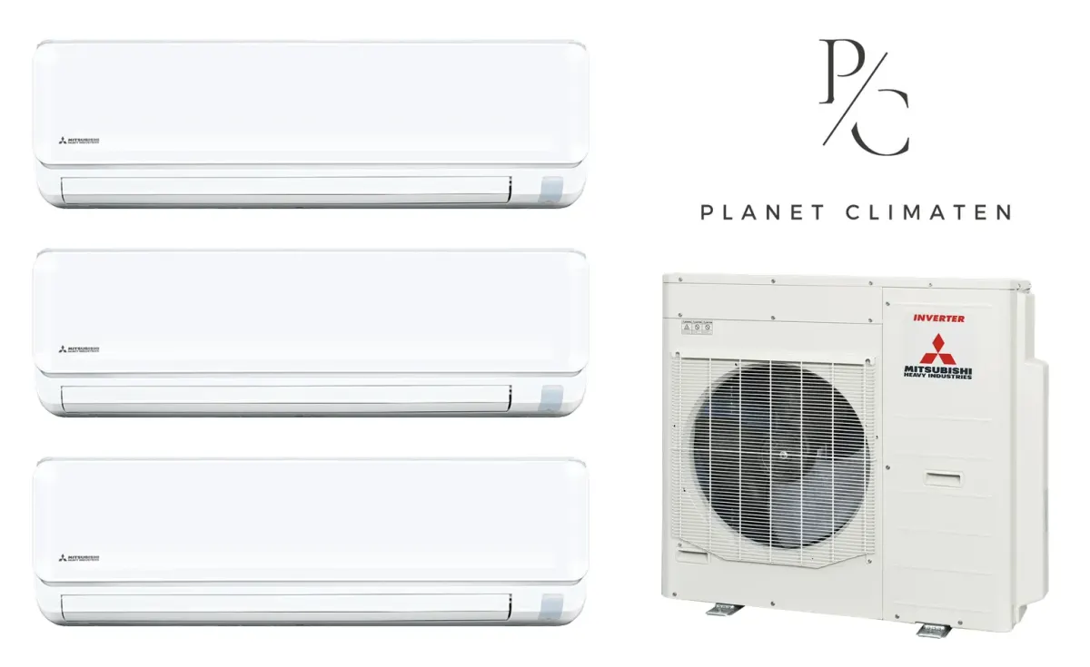 Klimatyzacja multi-split Mitsubishi Heavy SRK-ZTL Standard Plus biały — agregat SCM100ZS + 3× jednostka (2,0, 2,5, 2,5 kW)