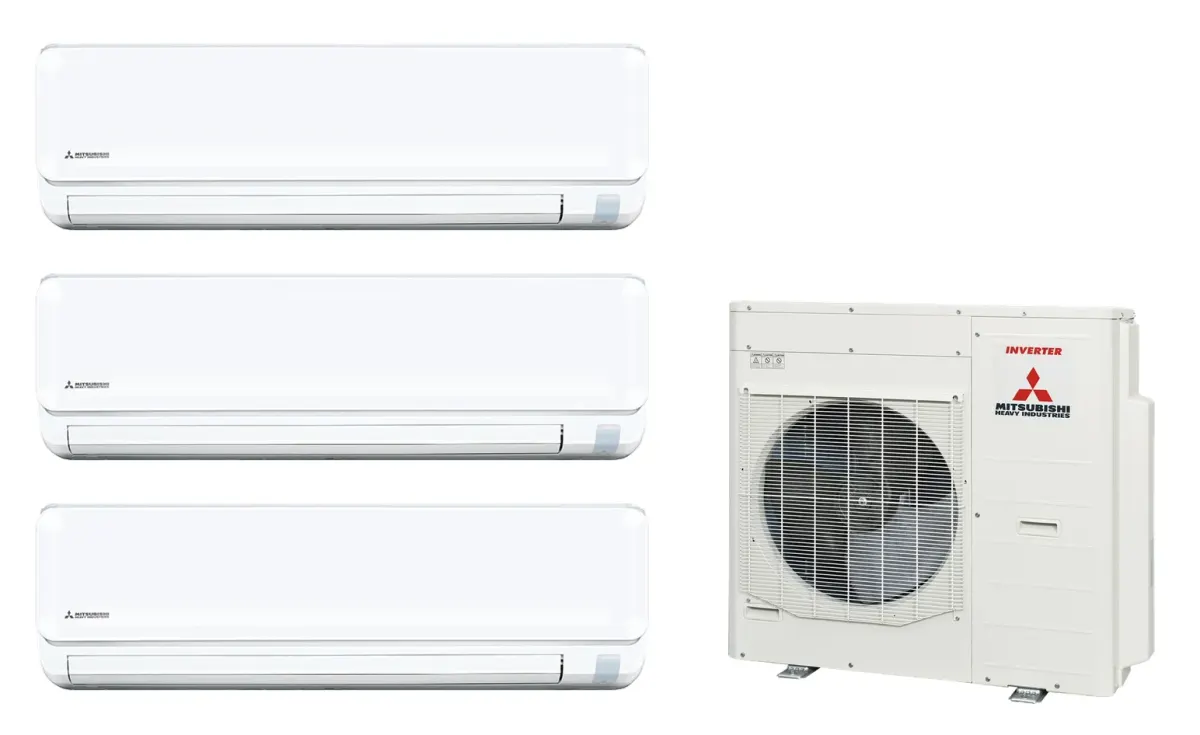 Klimatizácia multi-split Mitsubishi Heavy SRK-ZTL Standard Plus biela — vonkajšia jednotka SCM100ZS + 3× jednotka (2,0, 5,0, 5,0 kW)