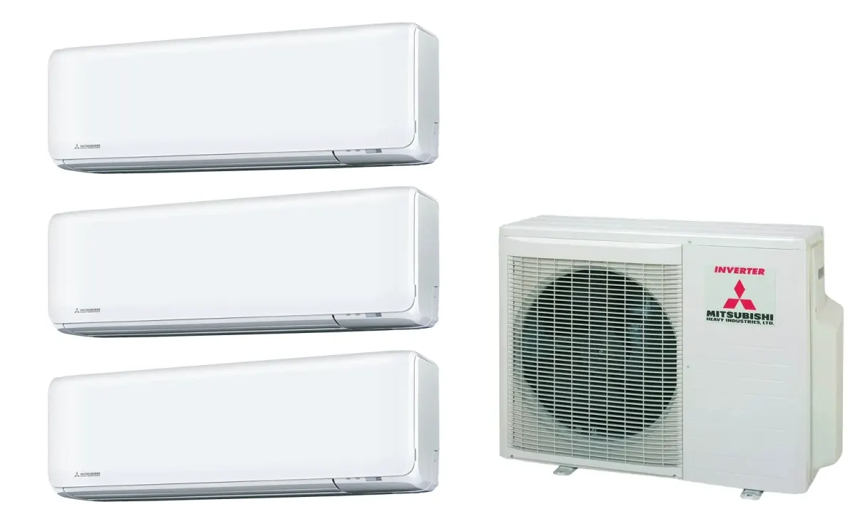 Klimatizácia multi-split Mitsubishi Heavy SRK-ZT Premium biela — vonkajšia jednotka SCM60ZS + 3× jednotka (2,0, 2,0, 2,0 kW)