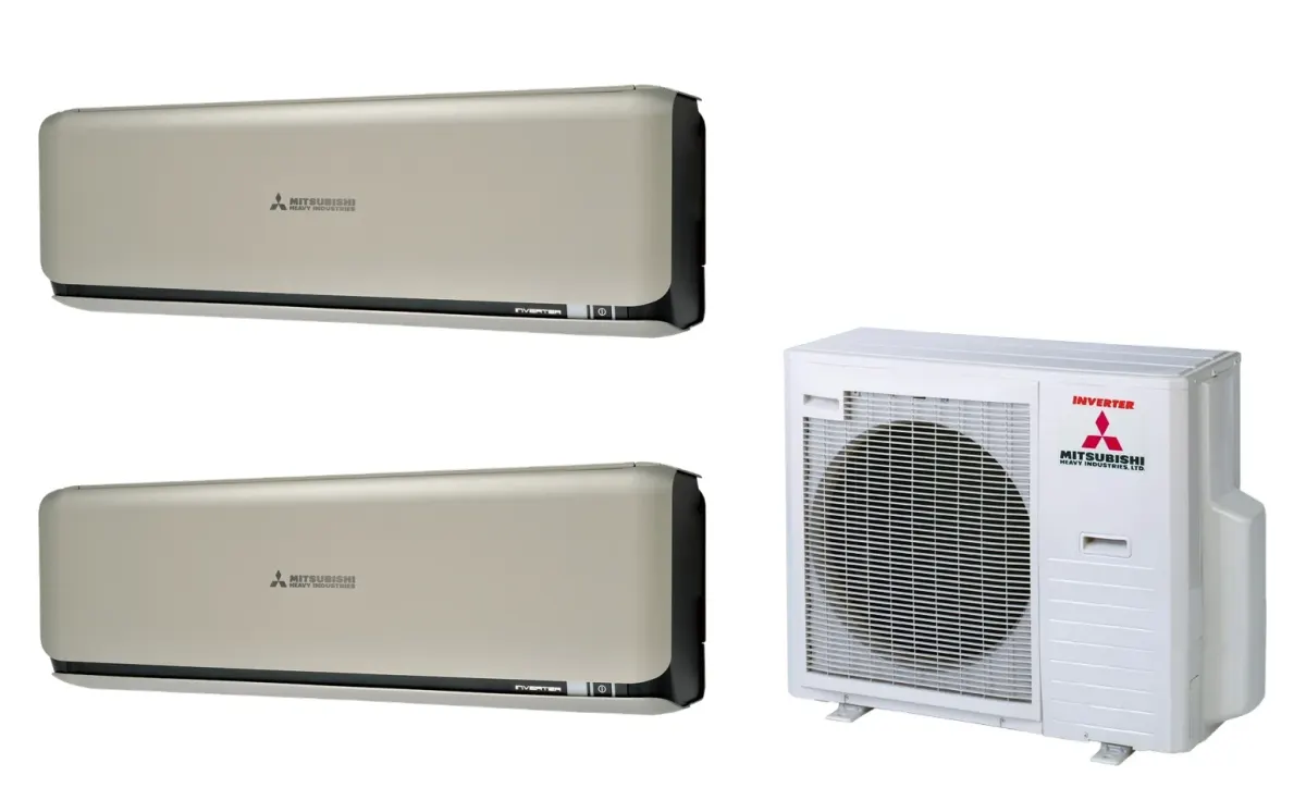 Klimatizácia multi-split Mitsubishi Heavy SRK-ZSX Diamond titánová — vonkajšia jednotka SCM80ZS + 2× jednotka (2,0, 2,0 kW)