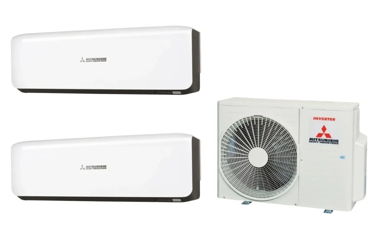 Klimatizácia multi-split Mitsubishi Heavy SRK-ZS Premium čierna — vonkajšia jednotka SCM41ZS + 2× jednotka (2,5, 2,5 kW)