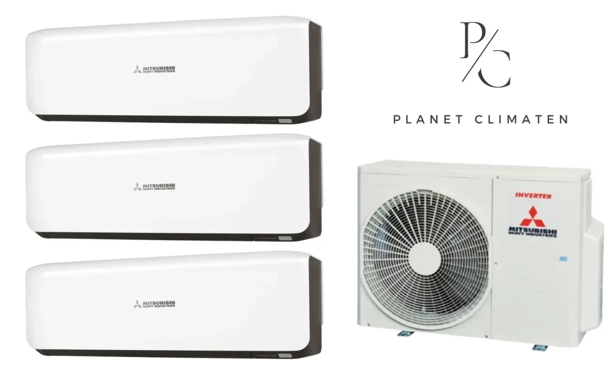 Klimatyzacja multi-split Mitsubishi Heavy SRK-ZS Premium czarny — agregat SCM41ZS + 3× jednostka (2,0, 2,0, 2,0 kW)