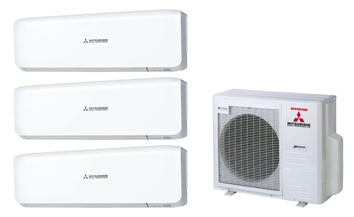 Klimatizácia multi-split Mitsubishi Heavy SRK-ZS Premium biela — vonkajšia jednotka SCM71ZS + 3× jednotka (2,0, 2,0, 2,0 kW)