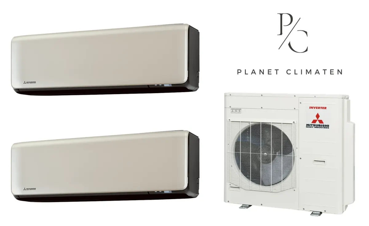 Klimatyzacja multi-split Mitsubishi Heavy SRK-ZT Premium tytanowy — agregat SCM100ZS + 2× jednostka (2,0, 2,5 kW)