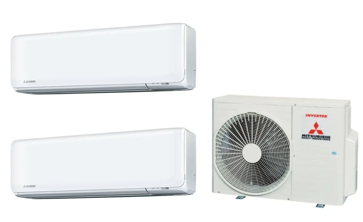Klimatizácia multi-split Mitsubishi Heavy SRK-ZT Premium biela — vonkajšia jednotka SCM41ZS + 2× jednotka (2,0, 2,0 kW)