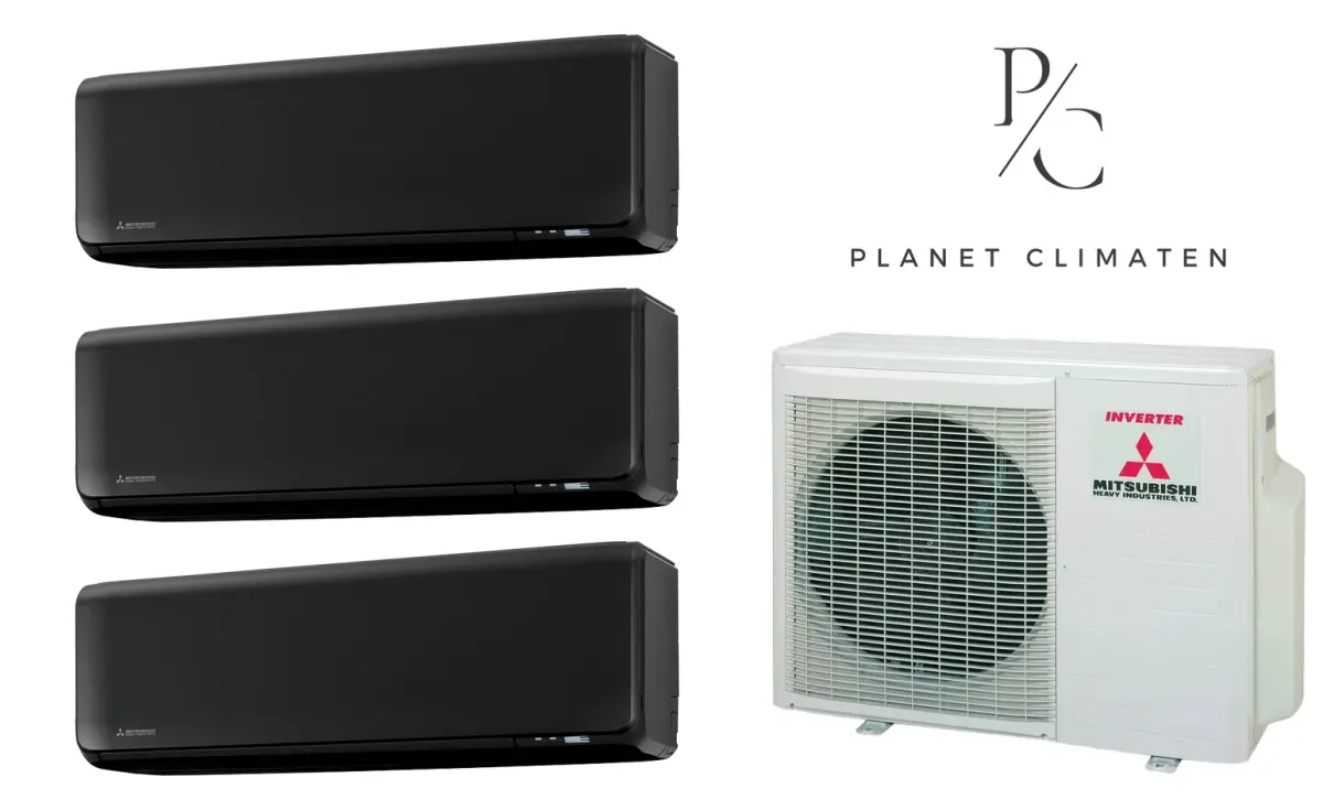 Klimatyzacja multi-split Mitsubishi Heavy SRK-ZT Premium czarny — agregat SCM50ZS + 3× jednostka (2,0, 2,0, 2,0 kW)