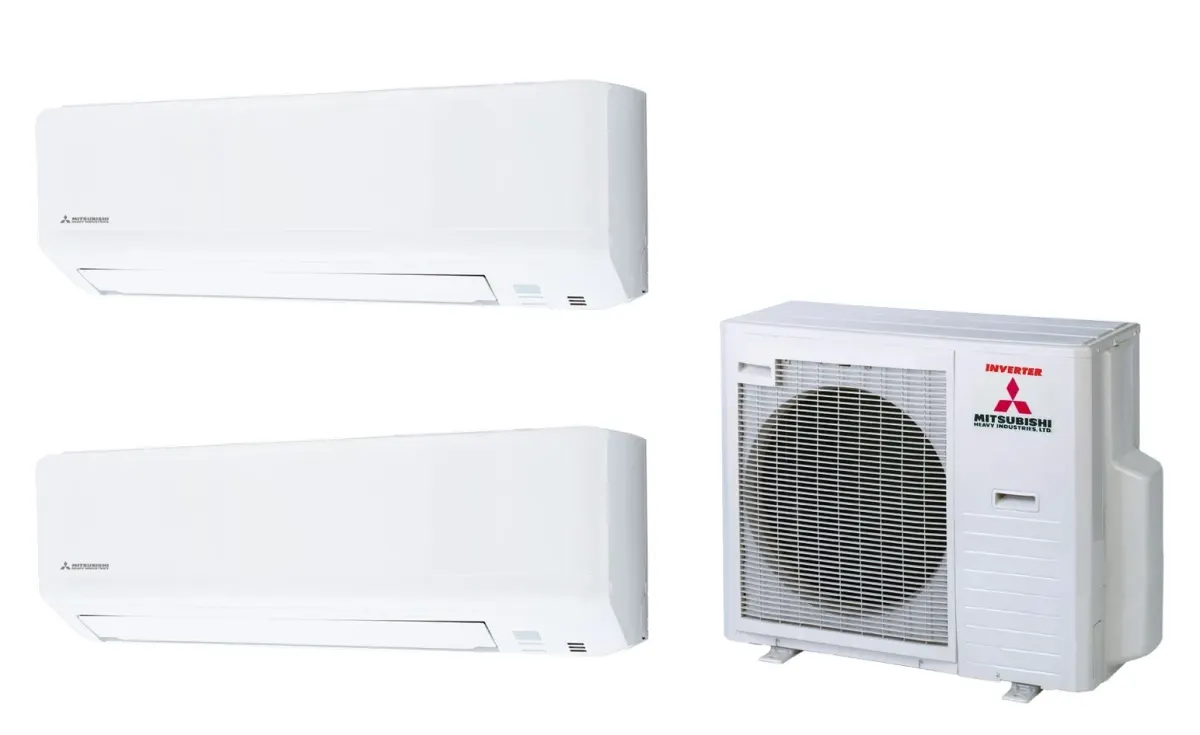 Klimatizácia multi-split Mitsubishi Heavy SRK-ZSP Standard biela — vonkajšia jednotka SCM71ZS + 2× jednotka (5,0, 5,0 kW)