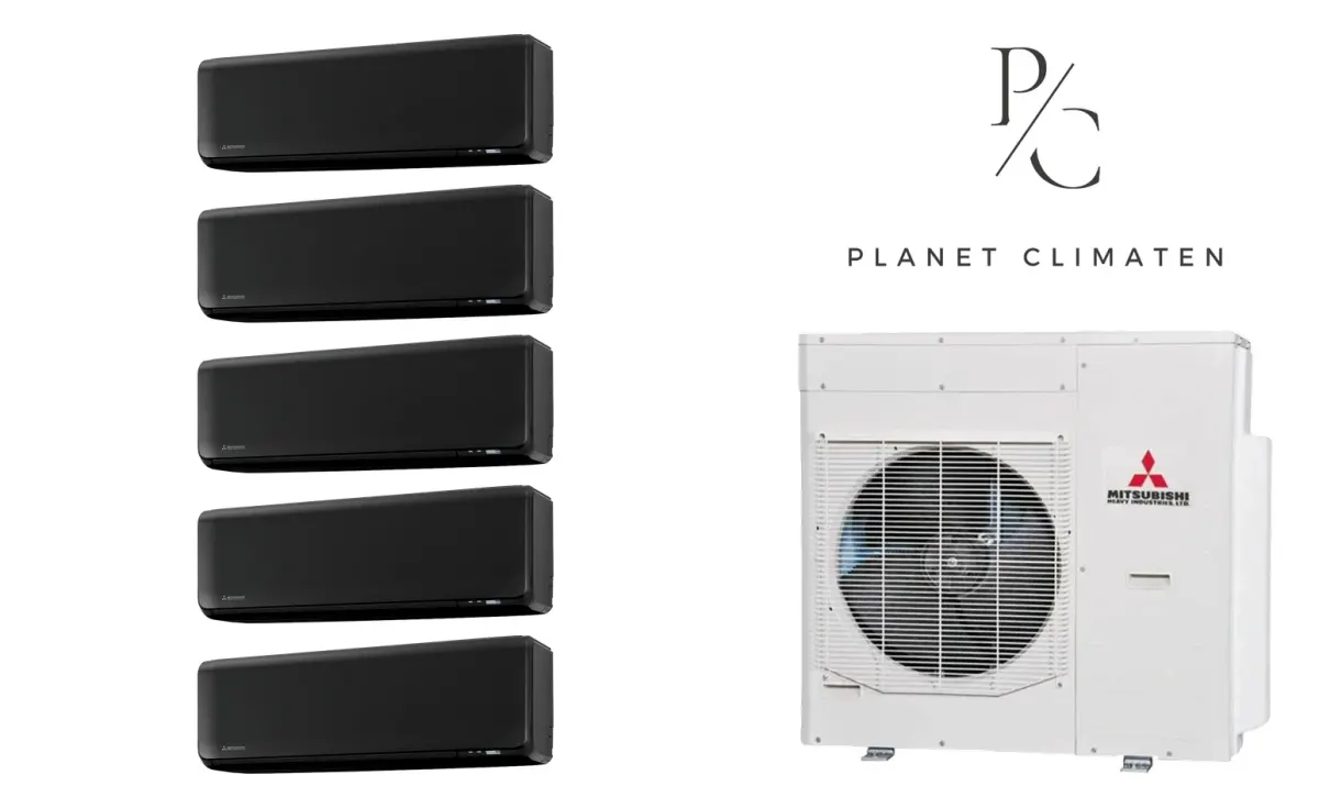 Klimatyzacja multi-split Mitsubishi Heavy SRK-ZT Premium czarny — agregat SCM125ZM + 5× jednostka (2,0, 2,0, 2,0, 5,0, 5,0 kW)