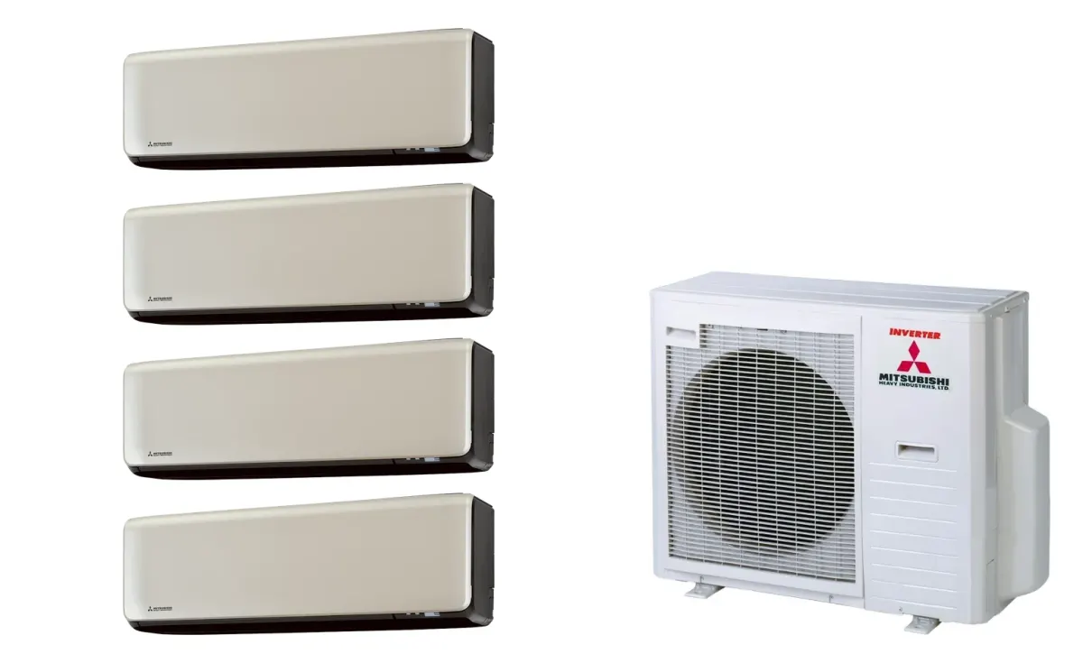Klimatizácia multi-split Mitsubishi Heavy SRK-ZT Premium titánová — vonkajšia jednotka SCM80ZS + 4× jednotka (2,0, 2,5, 3,5, 5,0 kW)