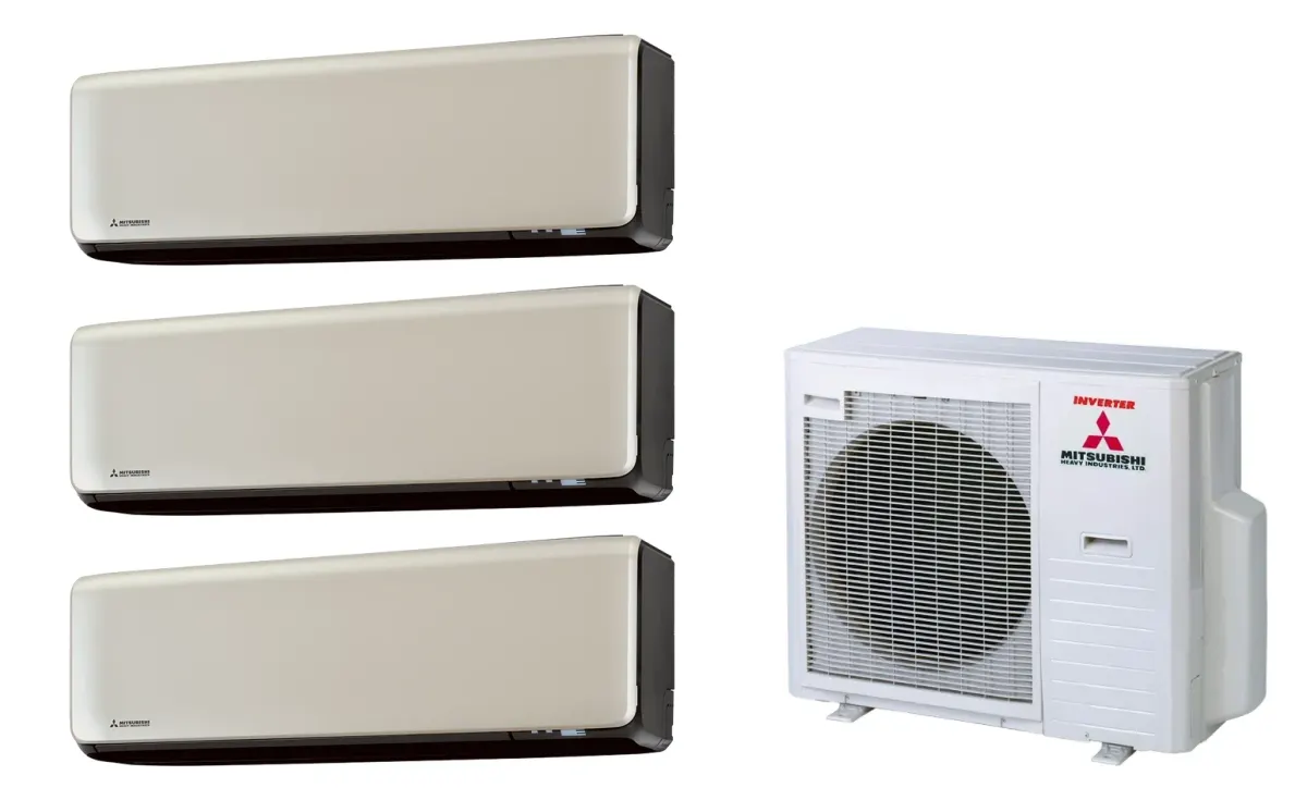 Klimatizácia multi-split Mitsubishi Heavy SRK-ZT Premium titánová — vonkajšia jednotka SCM80ZS + 3× jednotka (2,0, 2,0, 2,5 kW)