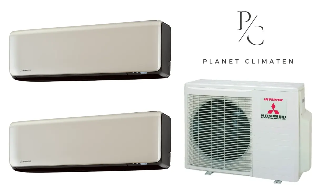 Klimatyzacja multi-split Mitsubishi Heavy SRK-ZT Premium tytanowy — agregat SCM45ZS + 2× jednostka (2,0, 2,5 kW)