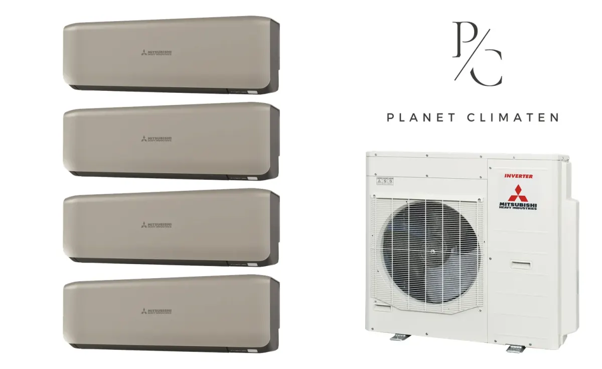 Klimatyzacja multi-split Mitsubishi Heavy SRK-ZS Premium tytanowy — agregat SCM100ZS + 4× jednostka (2,0, 2,5, 2,5, 2,5 kW)