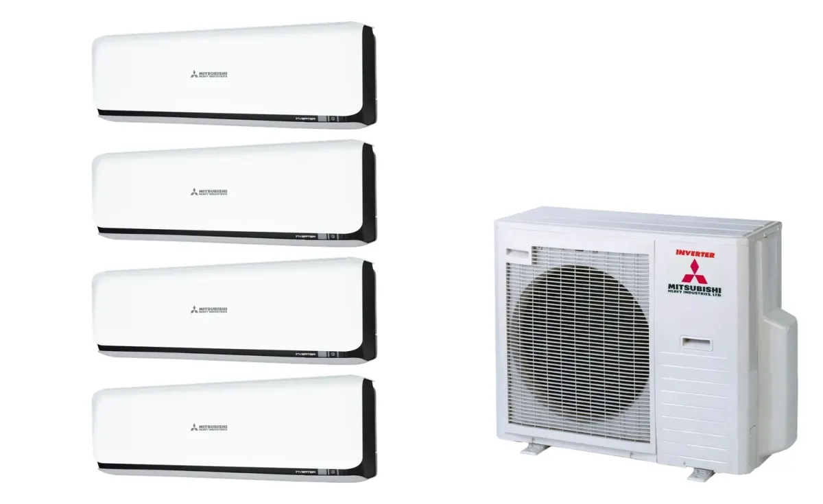 Klimatizácia multi-split Mitsubishi Heavy SRK-ZSX Diamond čierna — vonkajšia jednotka SCM71ZS + 4× jednotka (2,0, 2,0, 2,0, 2,0 kW)
