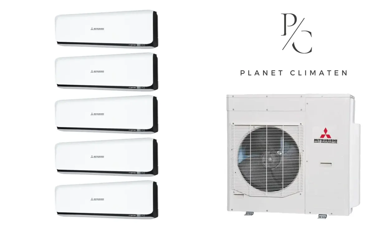 Klimatyzacja multi-split Mitsubishi Heavy SRK-ZSX Diamond czarny — agregat SCM125ZM + 5× jednostka (2,0, 2,0, 2,5, 5,0, 5,0 kW)
