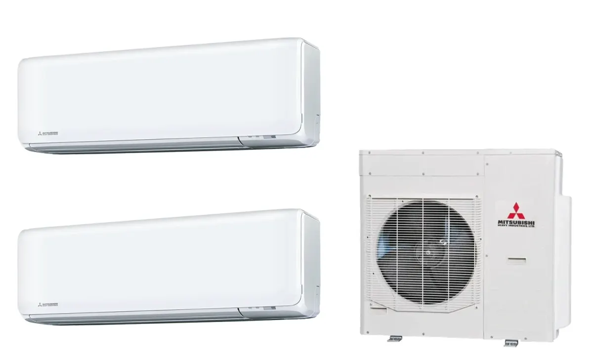 Klimatizácia multi-split Mitsubishi Heavy SRK-ZT Premium biela — vonkajšia jednotka SCM125ZM + 2× jednotka (2,5, 5,0 kW)