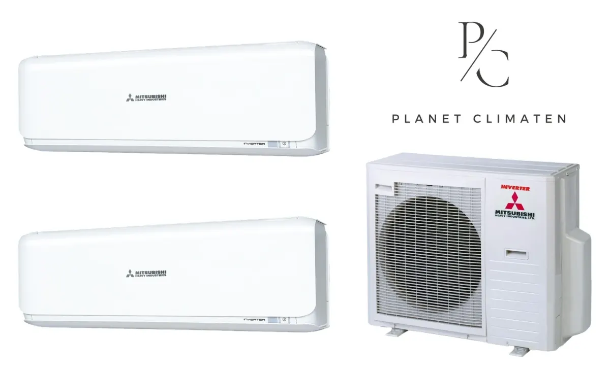 Klimatyzacja multi-split Mitsubishi Heavy SRK-ZSX Diamond biały — agregat SCM71ZS + 2× jednostka (2,0, 3,5 kW)