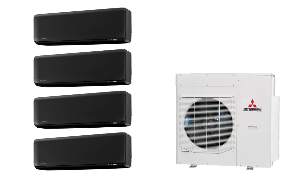 Klimatizácia multi-split Mitsubishi Heavy SRK-ZT Premium čierna — vonkajšia jednotka SCM125ZM + 4× jednotka (2,0, 2,0, 2,0, 5,0 kW)