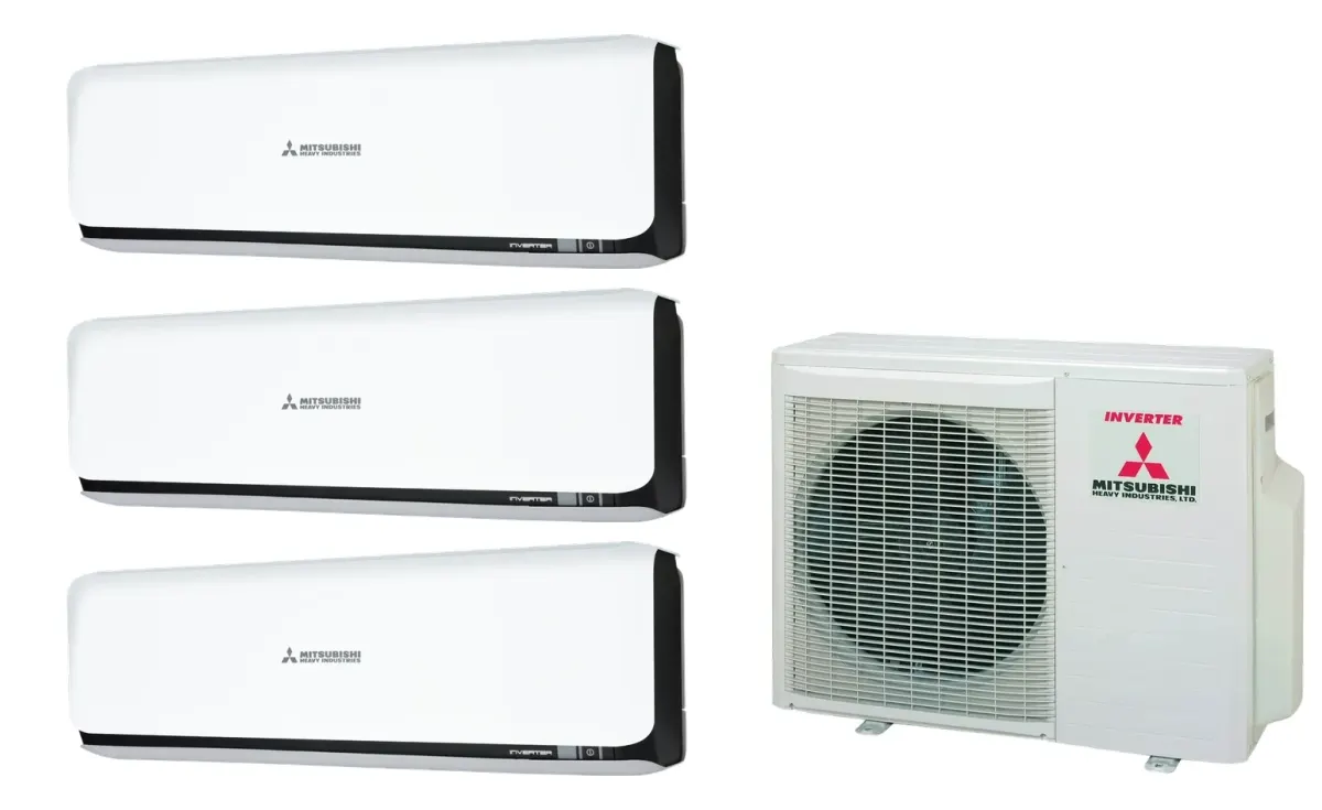Klimatizácia multi-split Mitsubishi Heavy SRK-ZSX Diamond čierna — vonkajšia jednotka SCM60ZS + 3× jednotka (2,0, 2,5, 5,0 kW)