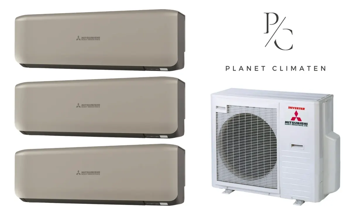 Klimatyzacja multi-split Mitsubishi Heavy SRK-ZS Premium tytanowy — agregat SCM80ZS + 3× jednostka (2,0, 2,0, 2,0 kW)