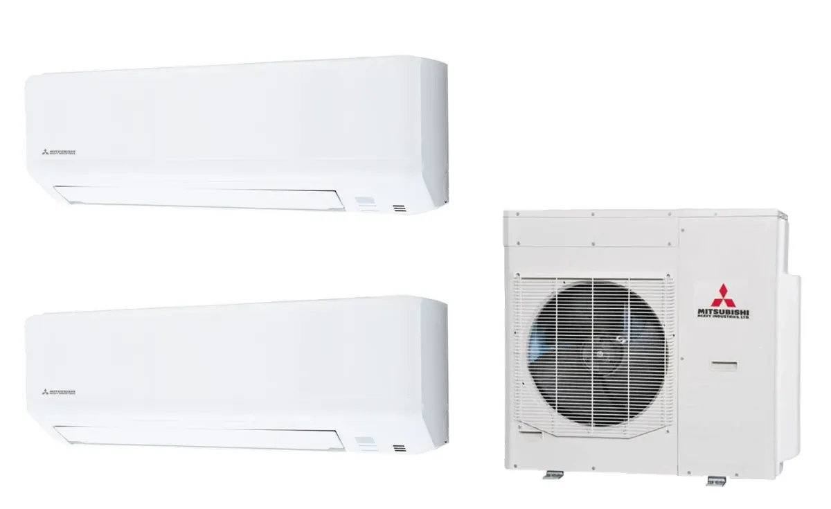Klimatizácia multi-split Mitsubishi Heavy SRK-ZSP Standard biela — vonkajšia jednotka SCM125ZM + 2× jednotka (3,5, 3,5 kW)
