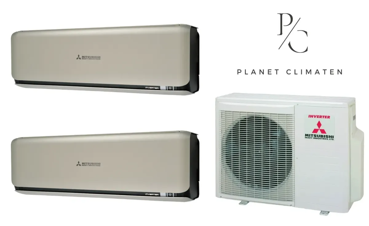 Klimatyzacja multi-split Mitsubishi Heavy SRK-ZSX Diamond tytanowy — agregat SCM40ZS + 2× jednostka (2,0, 2,0 kW)