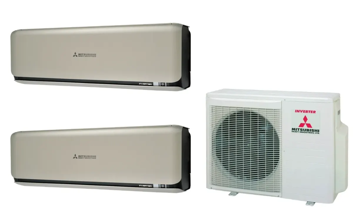 Klimatizácia multi-split Mitsubishi Heavy SRK-ZSX Diamond titánová — vonkajšia jednotka SCM40ZS + 2× jednotka (2,0, 2,0 kW)