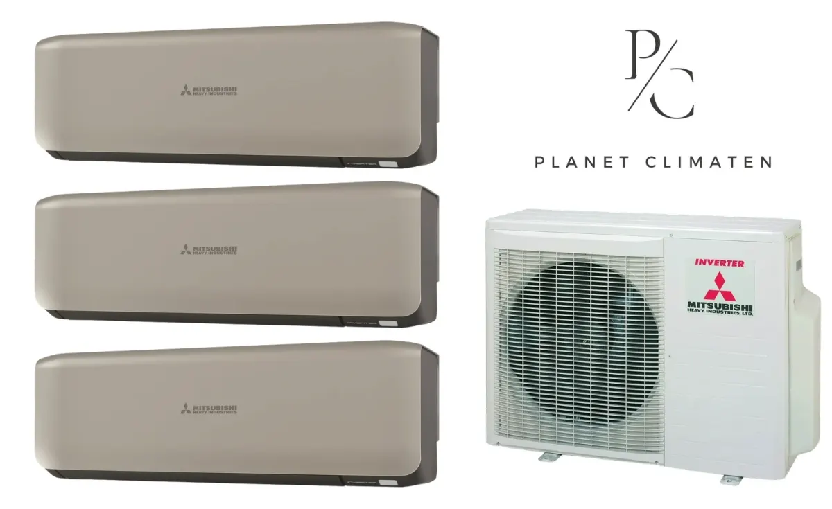Klimatyzacja multi-split Mitsubishi Heavy SRK-ZS Premium tytanowy — agregat SCM60ZS + 3× jednostka (2,0, 2,0, 2,0 kW)