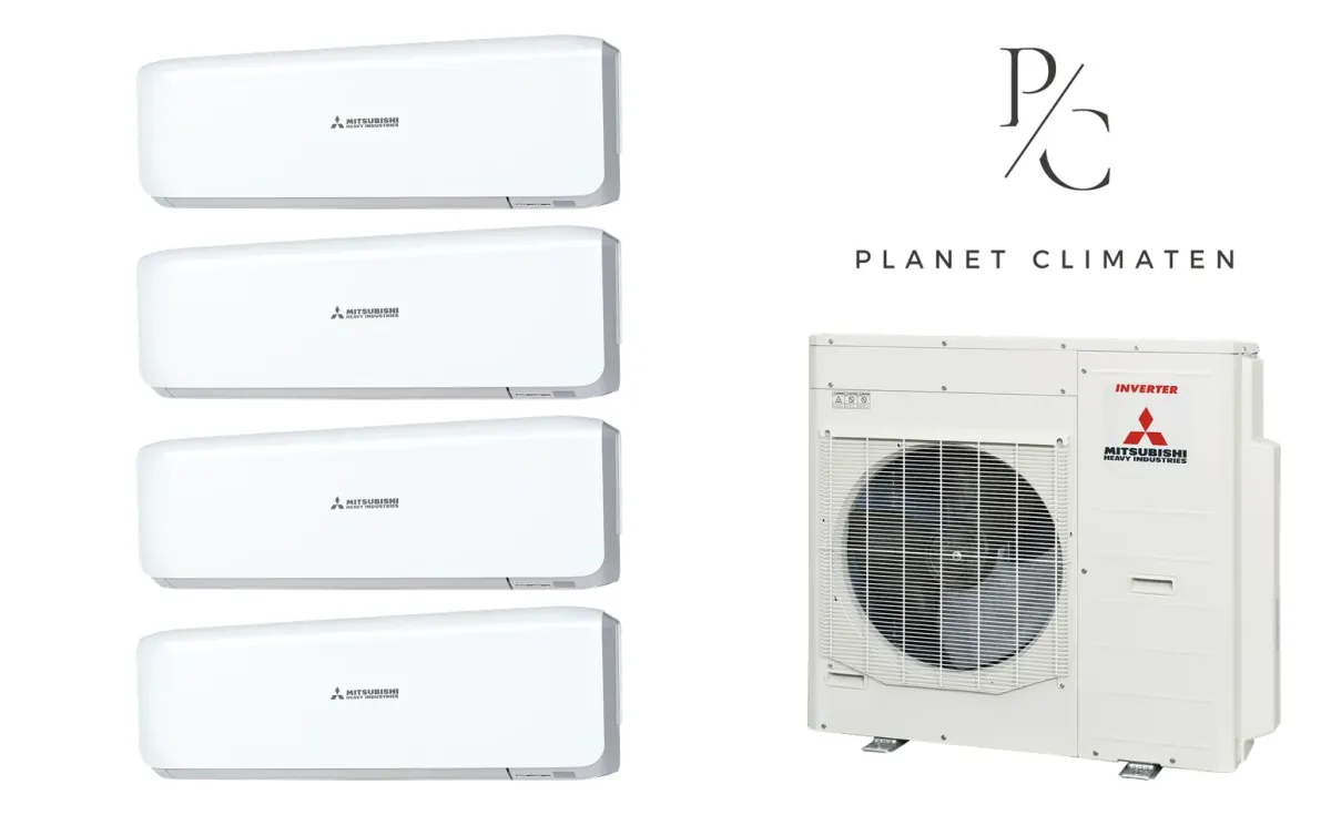 Klimatyzacja multi-split Mitsubishi Heavy SRK-ZS Premium biały — agregat SCM100ZS + 4× jednostka (2,0, 2,0, 2,0, 2,5 kW)
