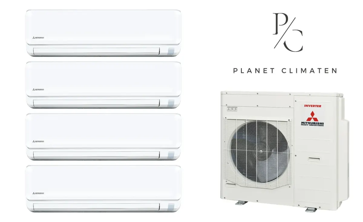 Klimatyzacja multi-split Mitsubishi Heavy SRK-ZTL Standard Plus biały — agregat SCM100ZS + 4× jednostka (2,0, 2,5, 5,0, 5,0 kW)