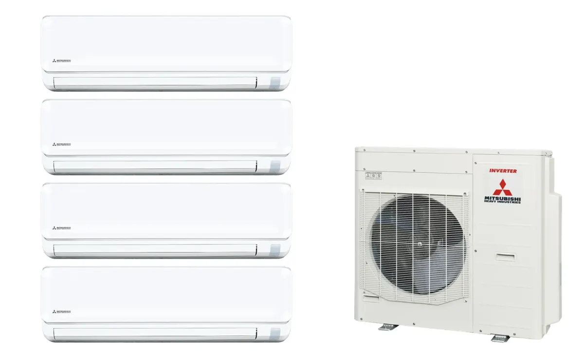 Klimatizácia multi-split Mitsubishi Heavy SRK-ZTL Standard Plus biela — vonkajšia jednotka SCM100ZS + 4× jednotka (2,0, 2,0, 3,5, 7,1 kW)