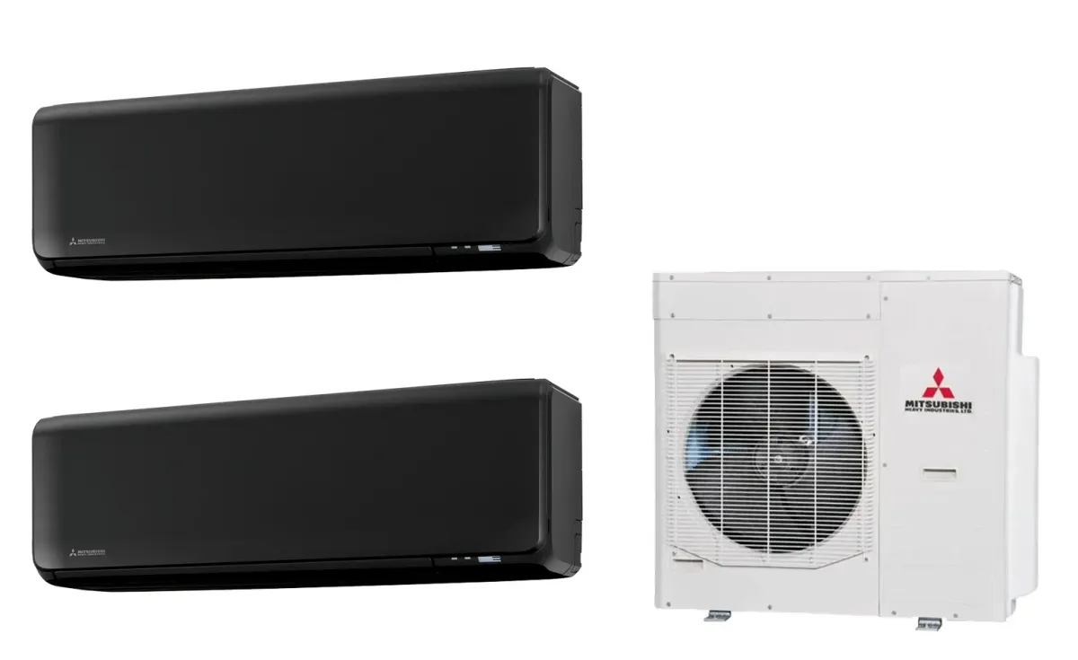 Klimatizácia multi-split Mitsubishi Heavy SRK-ZT Premium čierna — vonkajšia jednotka SCM125ZM + 2× jednotka (5,0, 5,0 kW)