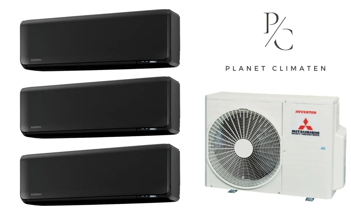 Klimatyzacja multi-split Mitsubishi Heavy SRK-ZT Premium czarny — agregat SCM41ZS + 3× jednostka (2,0, 2,0, 2,0 kW)
