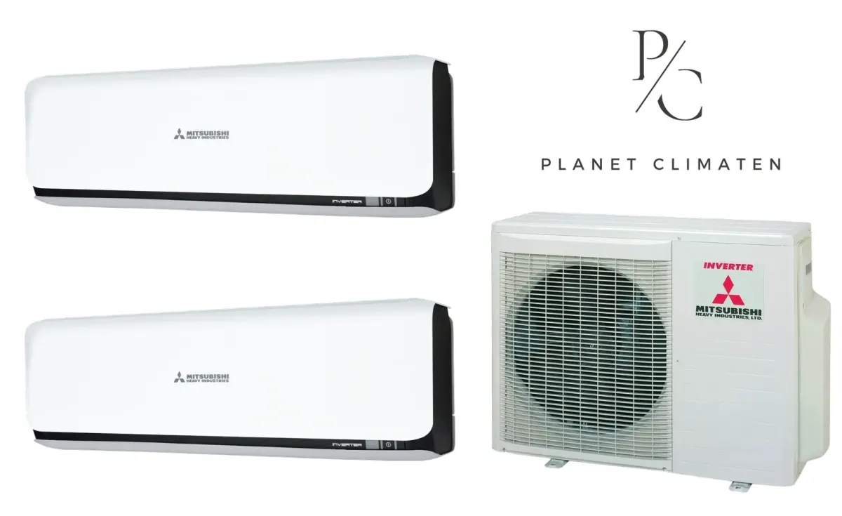 Klimatyzacja multi-split Mitsubishi Heavy SRK-ZSX Diamond czarny — agregat SCM45ZS + 2× jednostka (2,0, 2,5 kW)