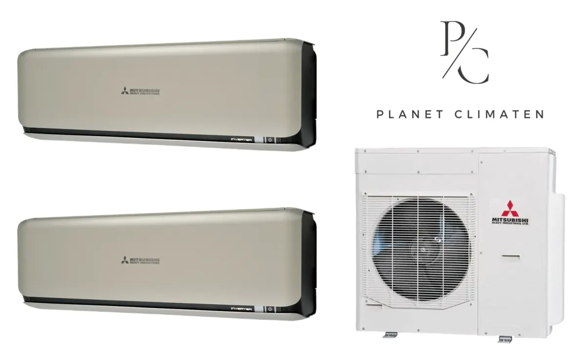 Klimatyzacja multi-split Mitsubishi Heavy SRK-ZSX Diamond tytanowy — agregat SCM125ZM + 2× jednostka (2,0, 2,0 kW)