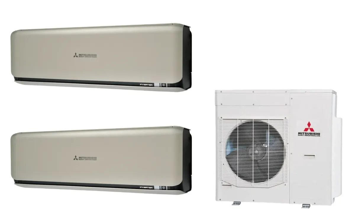 Klimatizácia multi-split Mitsubishi Heavy SRK-ZSX Diamond titánová — vonkajšia jednotka SCM125ZM + 2× jednotka (5,0, 5,0 kW)