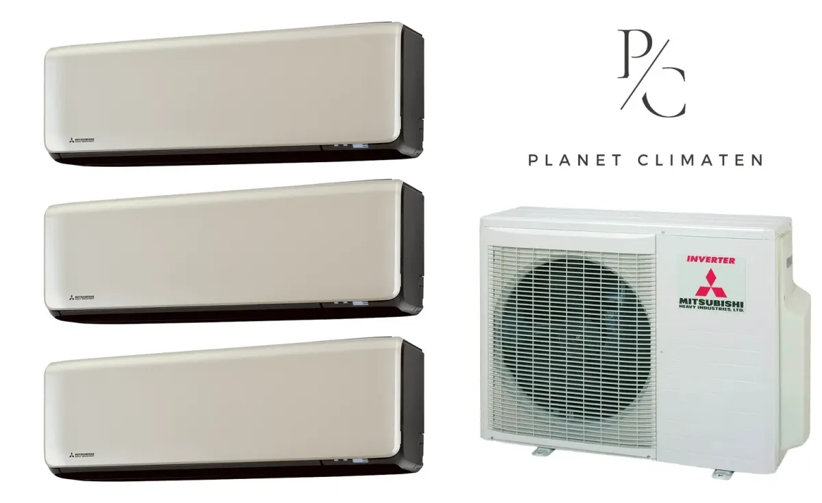 Klimatyzacja multi-split Mitsubishi Heavy SRK-ZT Premium tytanowy — agregat SCM60ZS + 3× jednostka (2,0, 2,0, 2,0 kW)