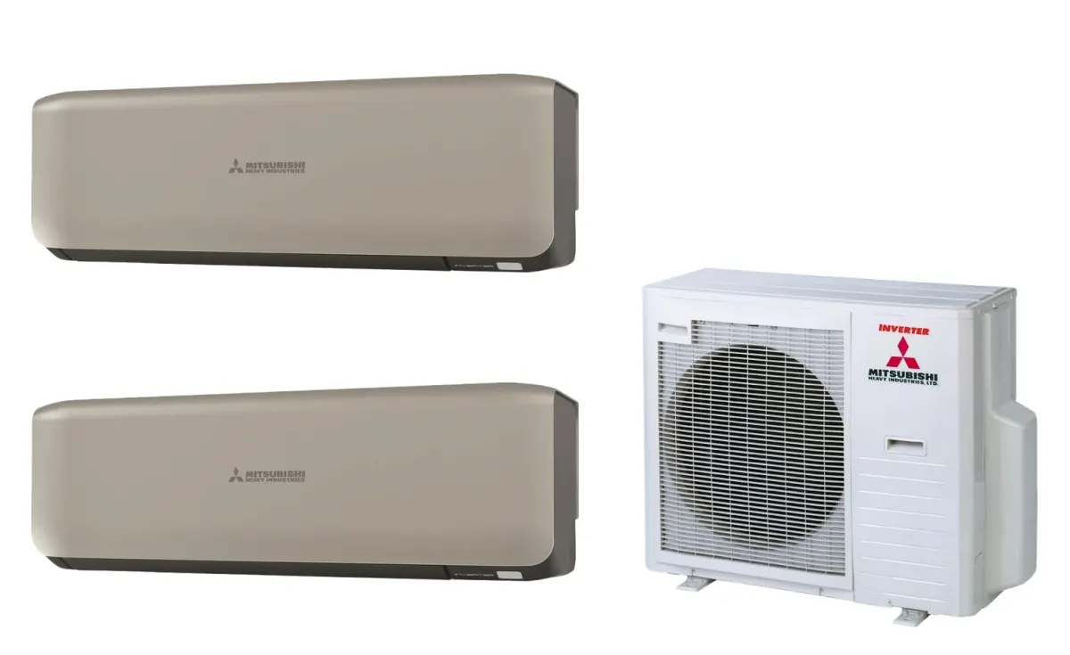 Klimatizácia multi-split Mitsubishi Heavy SRK-ZS Premium titánová — vonkajšia jednotka SCM80ZS + 2× jednotka (2,0, 2,0 kW)