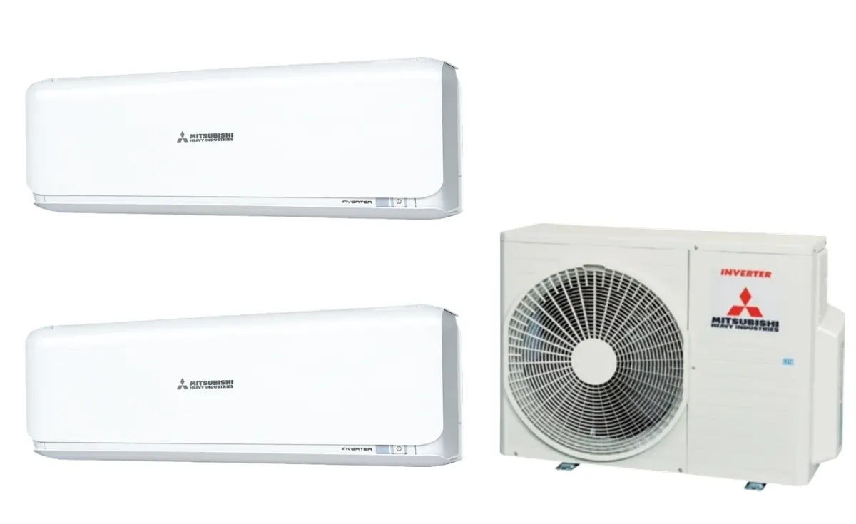 Klimatizácia multi-split Mitsubishi Heavy SRK-ZSX Diamond biela — vonkajšia jednotka SCM41ZS + 2× jednotka (2,5, 2,5 kW)