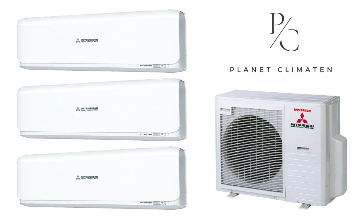 Klimatyzacja multi-split Mitsubishi Heavy SRK-ZSX Diamond biały — agregat SCM71ZS + 3× jednostka (2,0, 2,0, 2,0 kW)