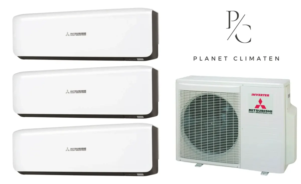 Klimatyzacja multi-split Mitsubishi Heavy SRK-ZS Premium czarny — agregat SCM60ZS + 3× jednostka (2,0, 2,5, 5,0 kW)