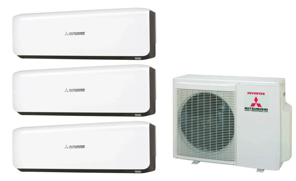 Klimatizácia multi-split Mitsubishi Heavy SRK-ZS Premium čierna — vonkajšia jednotka SCM60ZS + 3× jednotka (2,0, 2,0, 2,0 kW)