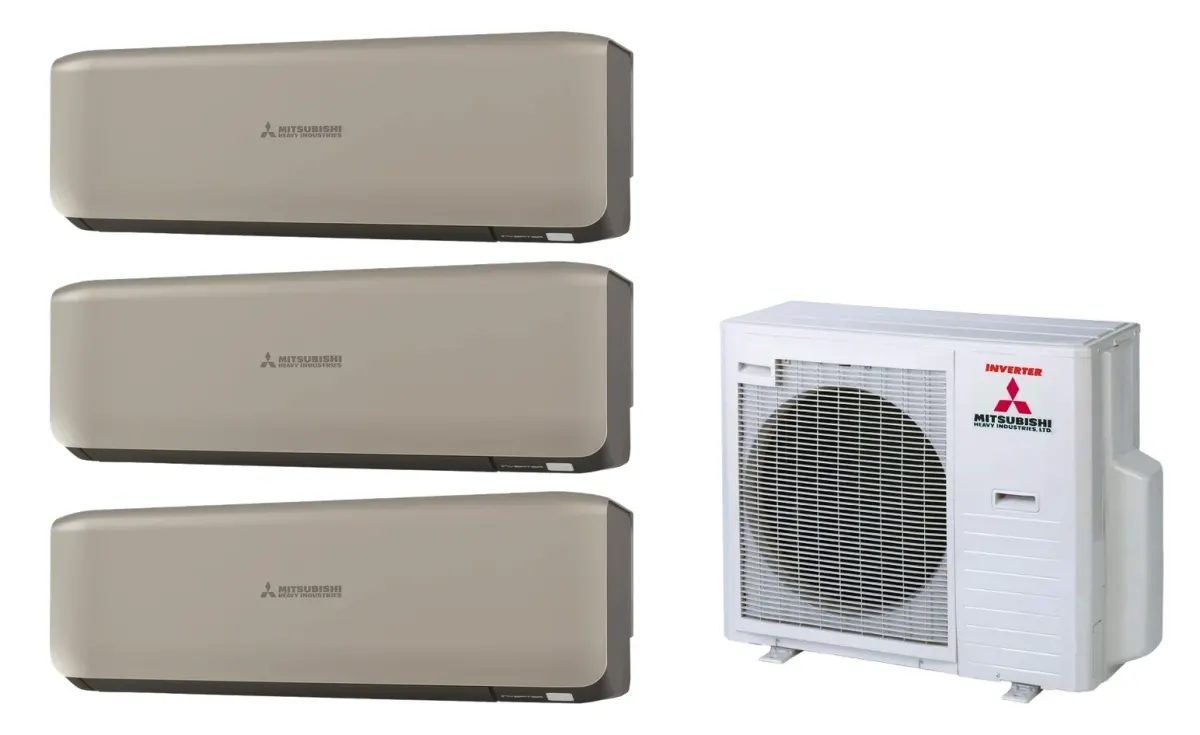 Klimatizácia multi-split Mitsubishi Heavy SRK-ZS Premium titánová — vonkajšia jednotka SCM71ZS + 3× jednotka (2,0, 2,0, 2,5 kW)