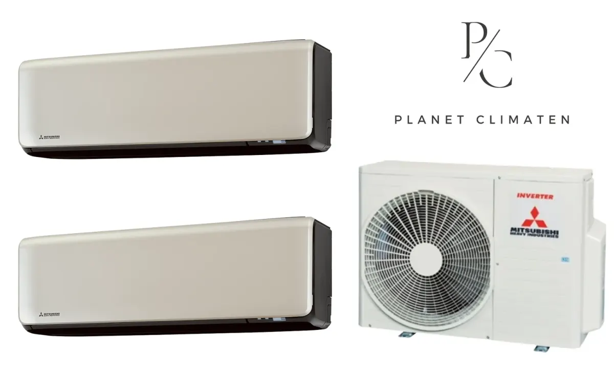 Klimatyzacja multi-split Mitsubishi Heavy SRK-ZT Premium tytanowy — agregat SCM41ZS + 2× jednostka (2,5, 2,5 kW)